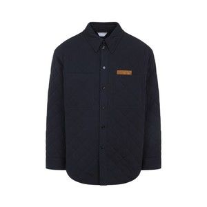 Bottega Veneta Quilted Black Shirt Jacket With Pointed Collar - NWT